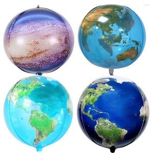 Party Decoration 4pcs Earth Balloons Galaxy Decor World For Space -tema Ytterbågs födelsedagstillbehör