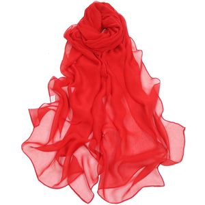 Sarongs kvinnor Pure Color Georgette Silk Scarf Lady Travel Fashion Monochrome Simulation Scarves and Wraps Female Beach Shaw Prossist 230609