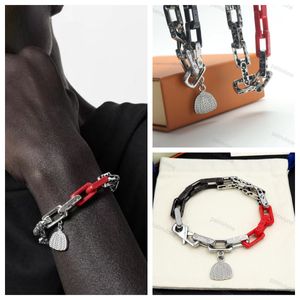 v Cool Bracelets New Red Bamboo Knot Bracelet, Colar Unisex Designer Charm Bracelets Titanium Steel inoxidável Jewelry man Womens fashion Chain 21cm 54cm with bag