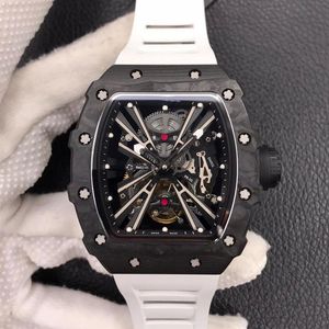 Erkekler RM12-01NTPT Gerçek Tourbillon Manuel Zincir Hareketi RM055 Seramik Kılıf Safir Cam Ayna Doğal Kauçuk Strap2466