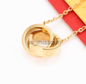 Pendant Necklaces Classic designer necklace screw ring love necklaces wedding woman diamond jewelry circle fashion pendant necklace plated gold chain J230612