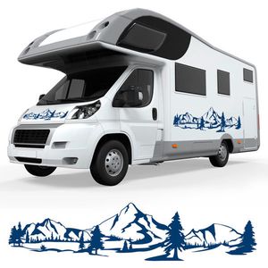 Enorme Camping Car Mountain Landscape Adesivo Decalque Camper Trailer RV Caminhão Selva Floresta Aventura Vinil Decoração