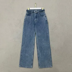 Designer Ricamo Anagram Donna Jeans Autunno Inverno Jeans Moda Pantaloni dritti Stile casual Vita alta Pantaloni larghi V2