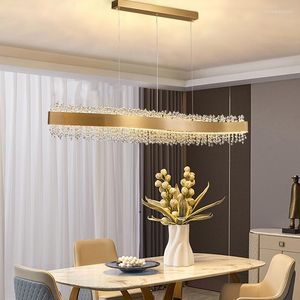 Lampadari Lampadario di cristallo moderno Sala da pranzo Design a forma di S Lampada a LED Decorazioni per la casa Isola della cucina Apparecchio rettangolare Cromo personalizzato