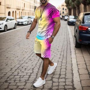 Erkeklerin Trailtsuits Erkekler Yaz Kıyısı Plajı Kısa Kollu Baskılı Gömlek Takım Pantolon Giyim Giysisi Ceket 40 Düzenli