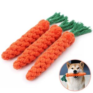 Cartoon Carrot Shape Dog Chew Toys Cotton Rope Bite Resistant Pet Molar Teeth Cleaning Toy Pet Outdoor Supplies