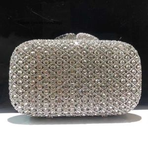 Totes Dazzling Women Bolsa Clutch Silver Stone Lady Bolsas de noite Coquetel de casamento Bolsas de cristal e bolsas Nupcial Minaudiere Bag