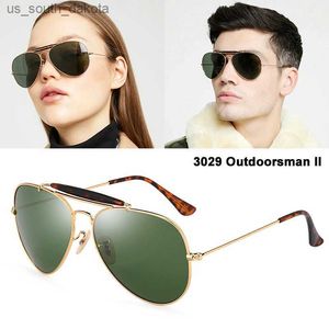 Jackjad Vintage Classic 3029 Outdoorsman II Style Solglasögon med Hood Brand Design Optical Glass Lens Sun Glasses Oculos de Sol L230523