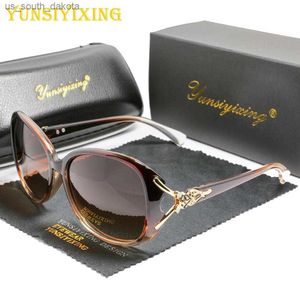 Yunsiyixing Polariserade kvinnors solglasögon Fashion Märke Butterfly Sun Glasses UV400 Mirror Anti-Glase Eyewear Accessories 8842 L230523