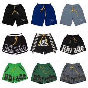 Atacadista Rhude Shorts respirável na altura do joelho calças jeans roupas esportivas jogging basquete calças homens mulheres plus size fitness skate calças de corrida