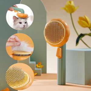 Grooming Pumpkin Cat Brush Cleaning Slicker Comb för Dog Kitten Puppy Rabbit Grooming Brush Tool Ta bort underlag och trasslat hår