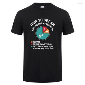 Men's T Shirts Men's How To Get An Engineers Attention Men Shirt Summer Short Sleeve Geek Nerd Engineering T-shirts Cotton Man Tshirt