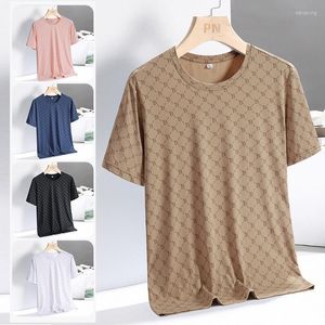 Rennjacken Eis Seide Kurzarm T-Shirt für Herren Sommer Trend locker sitzende Lauf Fitness Übung schnell trocknende Kleidung H