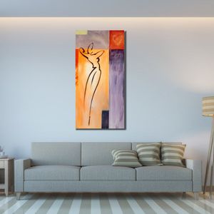 Arte figurativa abstrata em tela, coração, feltro, pintura a óleo, pintura a óleo, decoração moderna