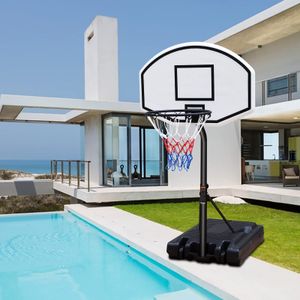 Cesta de basquete portátil para piscina de 3,1 pés a 4,7 pés ajustável em altura para sistema de basquete Suporte para crianças