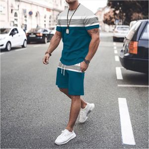 Men's Tracksuits Men's 2024 Summer Fashion T-shirt Shorts Two-piece Loose Casual Jogging Set Two-piece Sportswear Casual Shopping Set 230612