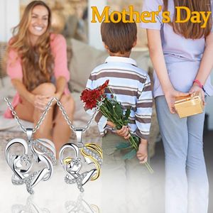 Catene Mother's Love Micro ciondolo collana giorno catena a forma di cuore gioielli moda regali per ragazze Collares