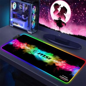 Rests Mouse Pad Msi Gaming Pads Rgb Office accessories Mouse Gamer Pc Mousepad Led Keyboard Mat laptops With Backlit NonSlip Desk Mat