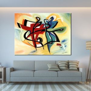 Contemporary Abstract Oil Painting on Canvas Way to Go Artwork Vibrant Art for Home Decor