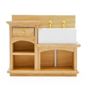 Novidade Games Odoria 1 12 MiniaturaWooden Washbasin cabinetBathroom Bath Furniture Set Dollhouse Accessories Doll House Decoration 230613