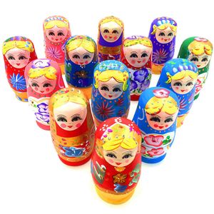 Dockor uppsättning av 5 stiga dockor trä ryska häckande babushka matryoshka handmålad gåva 230612