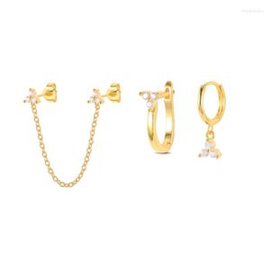 Orecchini pendenti CANNER Orecchino in vero argento sterling 925 per donna 3/4 pezzi Stella Zircone Goccia Pendientes Mujer Boucle Oreille Femmel Regalo