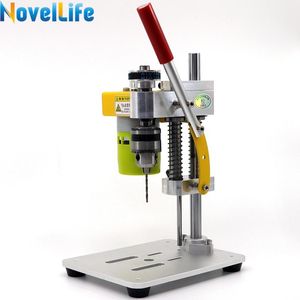 Boormachine Mini Drill Press Precision Table Drilling MachineポータブルベンチトップドリラーCNC 795モーターB10チャックメタル木製DIYクラフトツール