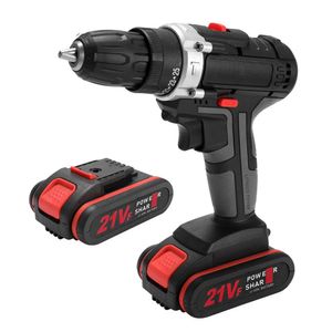 Boormachine 21V Impact Electric Cordless Drill 28n.m HighPower Lithium Battery Wireless laddningsbara borrar Electric Power Tools