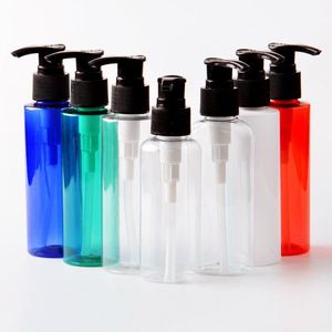 Frascos de bomba de loção recarregáveis vazios Frasco de bomba de 4 onças PET BPA Free Clear Black White Pump Ótimo para cremes para lavar o corpo Sabonete para as mãos Ismdo