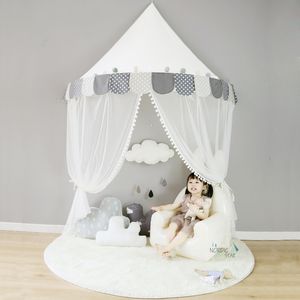 Toy Tents Kids Teepee Tents Children Play House Castle Cotton Foldable Tent Canopy Bed Curtain Baby Crib Netting Girls Boy Room Decoration 230612