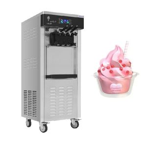 市販の柔らかいアイスクリームマシン完全自動ステンレス鋼220V/110V垂直冷凍機器コーンメーカー船