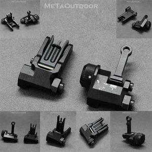 Escopo tático flip up 300 metros dobrável vista traseira frontal com base de montagem 1913 picatinny tecelão para caça m4 ar15 arisoft access238r