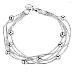 Link Bracelets Lucky 925-Sterling-Silver Plated For Women Christmas Gifts Lady Fashion Classic Jewelry Fantastic AH018