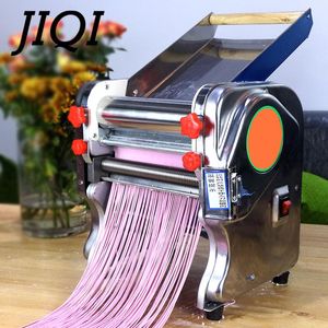 Makers JIQI Electric Stainless steel Pasta Maker Automatic Noodle Pressing Machine Commercial Spaghetti Dough Cutter Dumpling Roller EU