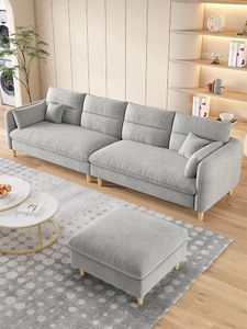 Modern simple cream style sofa living room small family light luxury technology cloth art three or four people combination furniture