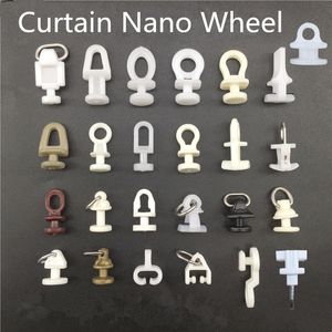Bastoni per tende 10 pezzi Nano Wheel Straight Track Curved Roller Hook Accessori per decorazioni in lega di alluminio 230613