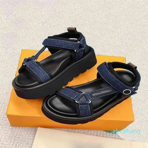 2023-Luxury Pool Pillow Mules Women Sandals Sunset Flat Comfort Padded Front Strap Slipper