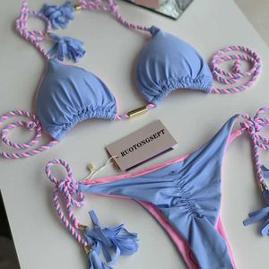 Kadın Mayo Seksi Bikini 2023 Kadın Renkli Mayo Push Up Up Gstring Mayo Kadın Mayo Takımını 2 PCS Bikini Set Kadınlar Plaj Kıyafetleri Z0613