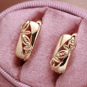 Dangle Earrings Fashion Irregular Hollow Texture Clip 585 Rose Gold Symmetry Simple Golden Party Jewelry Girl Accessories Gift