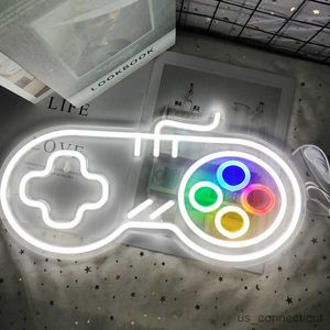 LED Neon Sign Neon Sign Light Light Gamepad Neon Işık Oyunu ŞEKİL Oyun odası dekoru için LED Işık Düğün Ev Dekorasyon Hediyesi Gece Işığı R230613