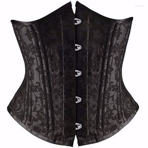 Bustiers & Corsets 24 Double Spiral Steel Boned Waist Control Underbust Women Jacquard Cincher Corselet Plus Size XS-6XL