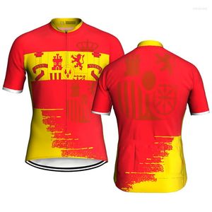 Rennjacken Spanien Fahrradpullover Kurzarm Wear Rennrad Top Bike Shirt Downhill Jacke Herren Jersey Rot Kleidung Schutz