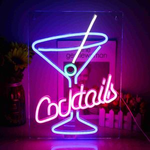 LED Neon Sign Cocktails Neon Signs Beer Bar Club LED Neon Lights Sign for Hotel Pub Cafe Birthday Teen Room Decorative Lamp R230613