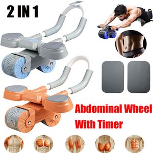 Ab Rollers 2-in-1-Bauchrad, Bauchräder mit Polster, Push-up-Flachmuskel-Stretch-Roller, Unterstützung, digitaler Counter, Mute-Bauchtrainer, 230613