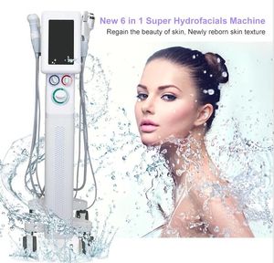 Alta qualidade 6 em 1 Cuidado Facial Oxygen Microdermoabrasão remoção de rugas anti-envelhecimento Rejuvenescimento da pele Facial Hydro Cleaning Jato de água Pequena máquina de bolhas