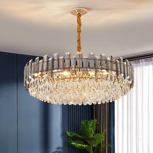 Chandeliers Modern Crystal Led Lighting Gold Pendent Lights Lamp Living Room Decor Suspension Luminaire Hanging Fixtures