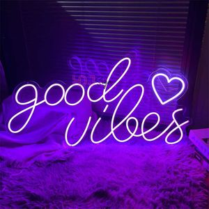 LED-Neonschild, Gaming-Raumdekoration, hängendes Neon-LED-Schild, Good Vibes, Herz-LED-Schild, Neonlichter, Hochzeitsdekoration, Geburtstagsgeschenk, Jahrestag, R230613