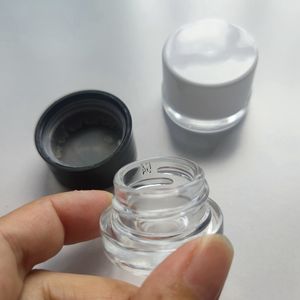 5ml Glass Wax Oil Container Cosmetic Storage Box Jar Concentrate Tank with Plastic Childproof Cap Dab Tool Bho Holder Makeup Jars Bottles Cream Case Face Lip Nail DHL