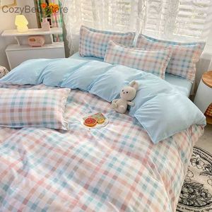 Bedding sets Lattice Bedding Sets Children Bed Linens Sheet Printed Duvet Cover 240x220 Single Double Queen King Quilt Covers Sets Bedclothes Z0612