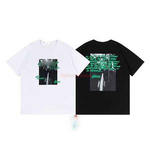 OFFs Summer Fashion Brand Mens t Shirts Ow Religious Oil Painting Direct Spray Arrow Tshirts Hip Hop Short Sleeve Loose Men Tops Tees Women Large Fat T-shirt Large size